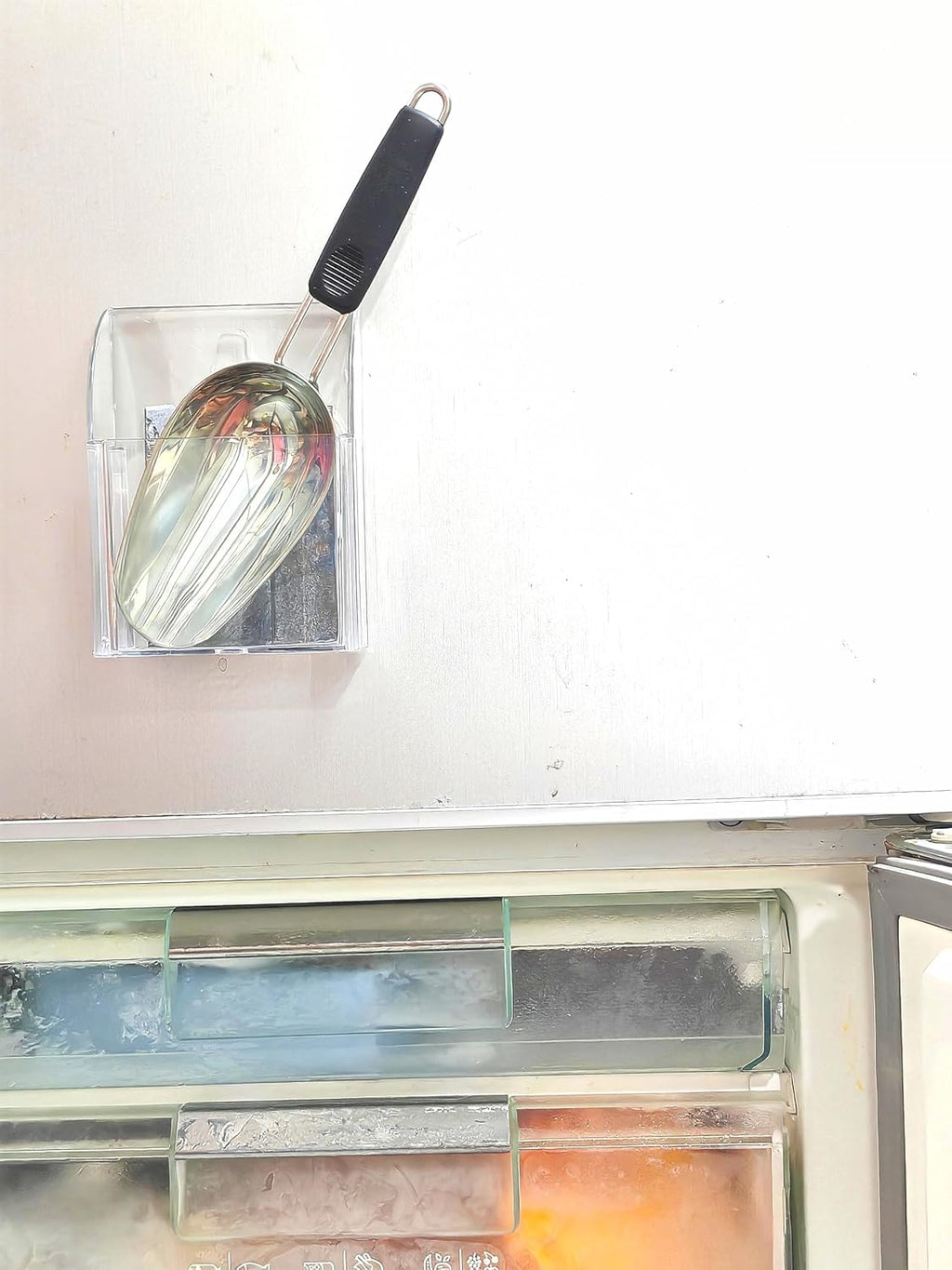 Ice Cube Scoop with Magnetic Holder for GE Opal Nugget Ice Maker and Freezer,Multipurpose Ice Scoop for Pet Food