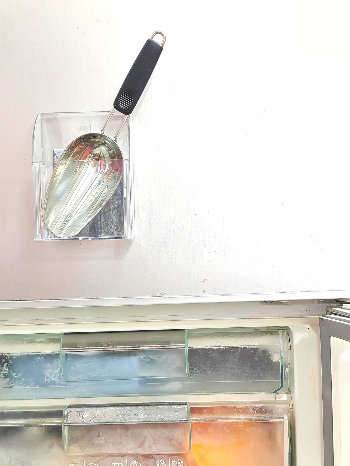 Ice Cube Scoop with Magnetic Holder for GE Opal Nugget Ice Maker and Freezer,Multipurpose Ice Scoop for Pet Food