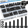 304PCS M5 Screws Kit with Nuts and Washers, M5x8/12/16/20/30/35mm