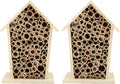 Wooden Bee House, Hanging Bamboo Insect Hotel, 2PCS