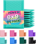 Teal Poly Bubble Mailers 6x10 25 Pack Usable 6x9