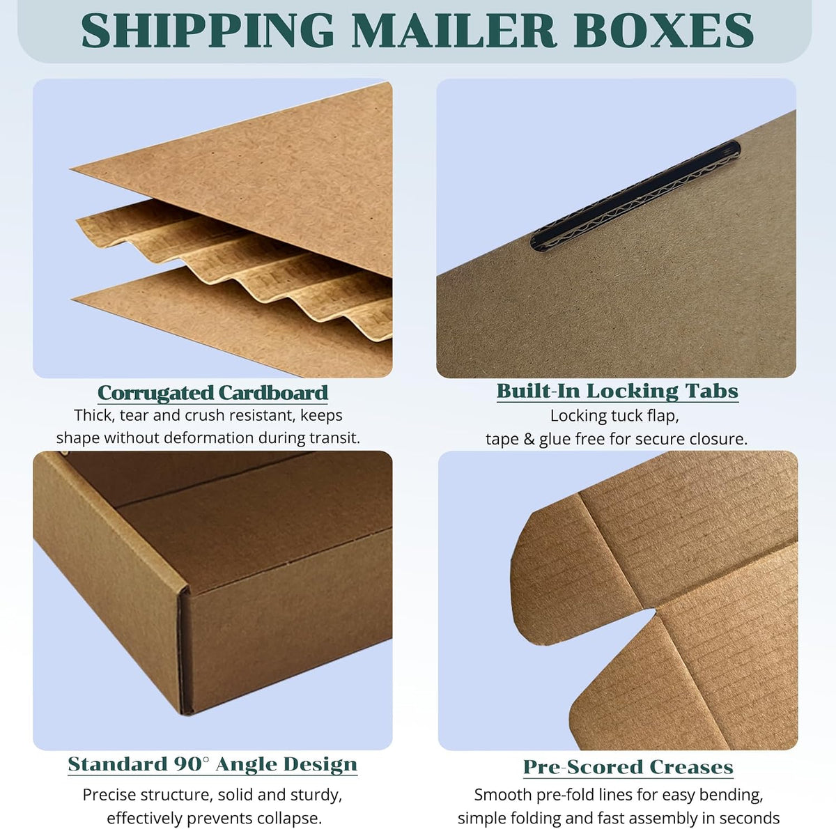 11 x6 x2 inches Corrugated Shipping Boxes, Brown Cardboard Mailers, 28 Pack