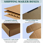 10 x9 x2 inches Corrugated Shipping Boxes, Brown Cardboard Mailers, 28 Pack