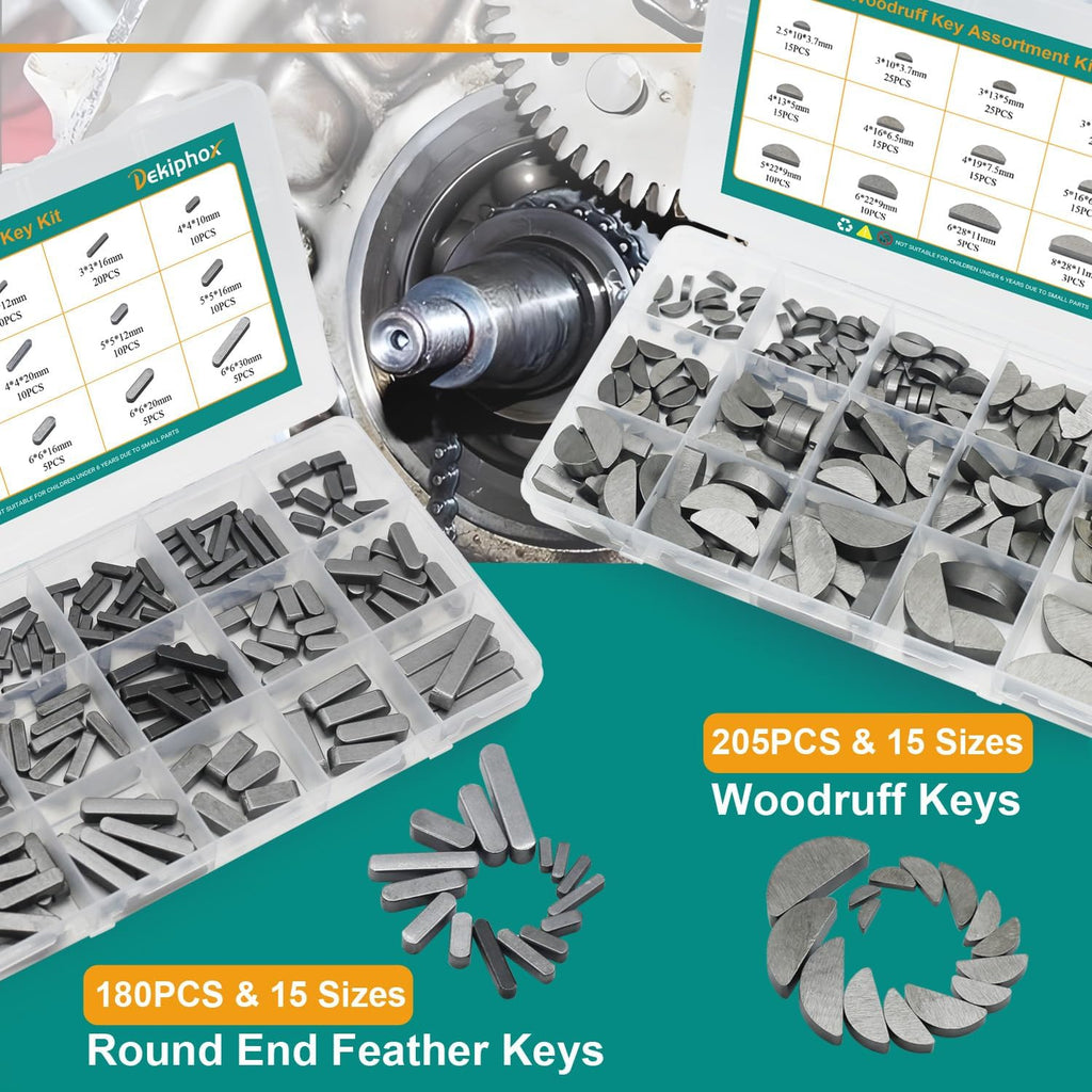 385pcs Metric Woodruff Key Assortment Kit Popular Sizes