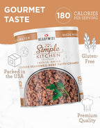 Simple Kitchen Seasoned Ground Beef Crumbles, 22 Servings – Freeze-Dried Meat for Emergency Food Supply, Long-Term