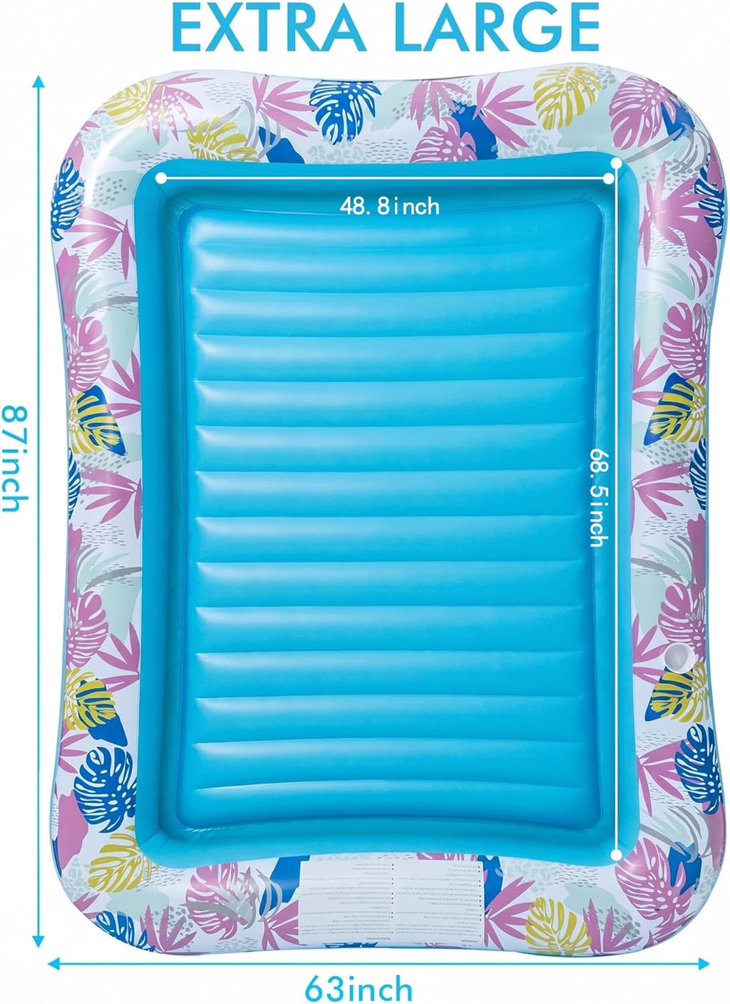 Tanning Pool Lounger Float, OKSUWATER 87" x 63" Pool Floats Adult with Headrest & Drink Holder, Blow-Up Bed Sun Tan