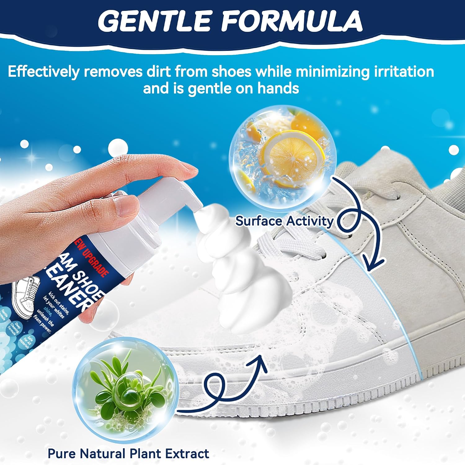 Shoe Cleaner, Sneaker Cleaner Foam for White Shoes & Sneakers, Deep Cleaning Shoe Cleaning Kit Removes Dirt & Stains