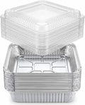 35-Pack 8x8 Disposable Aluminum Foil Pans with Clear Lids