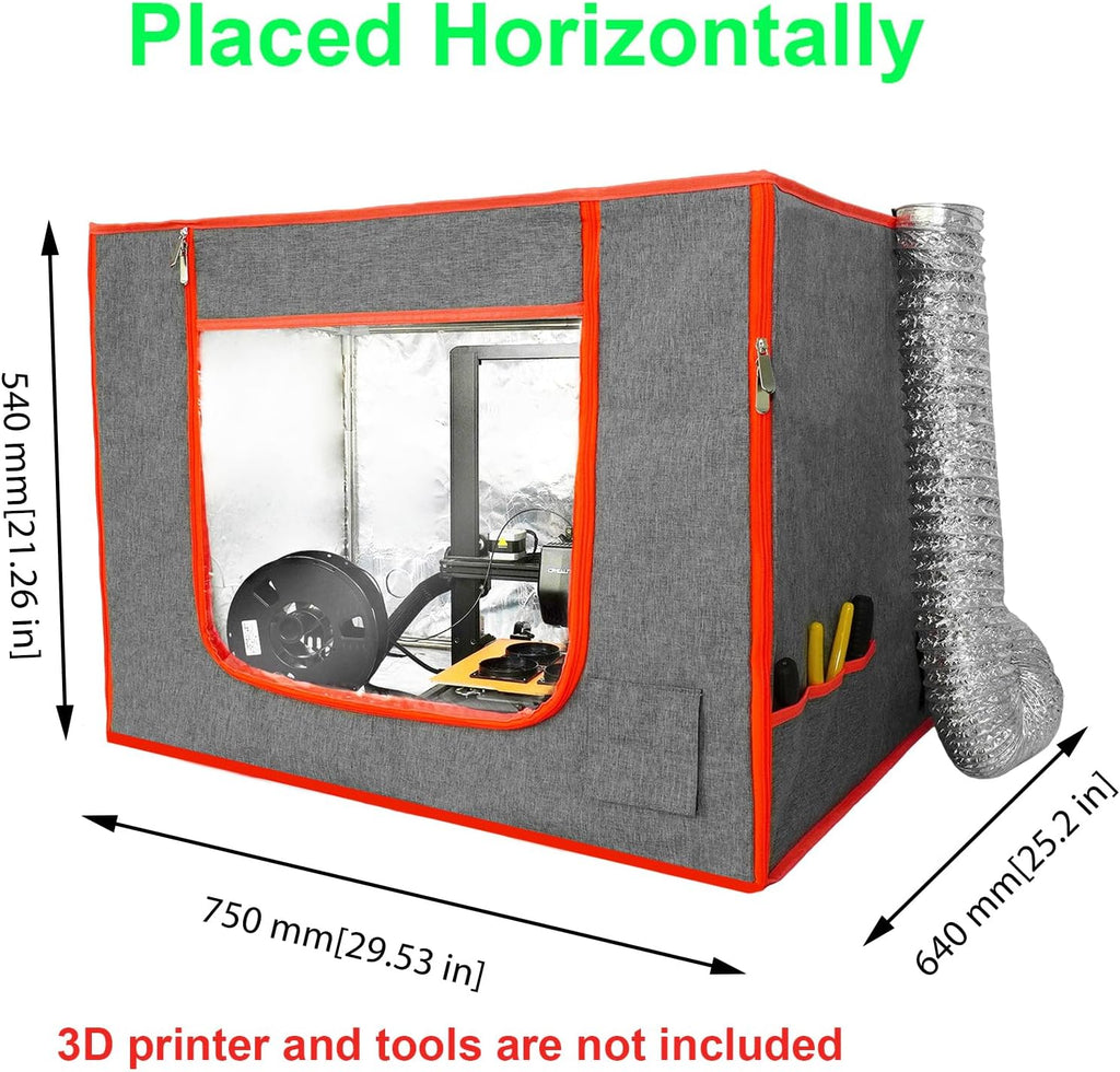 Dual-Placement Resin 3D Printer Enclosure Cover Tent with Adjustable Ventilation Exhaust Fan kit Compatible with