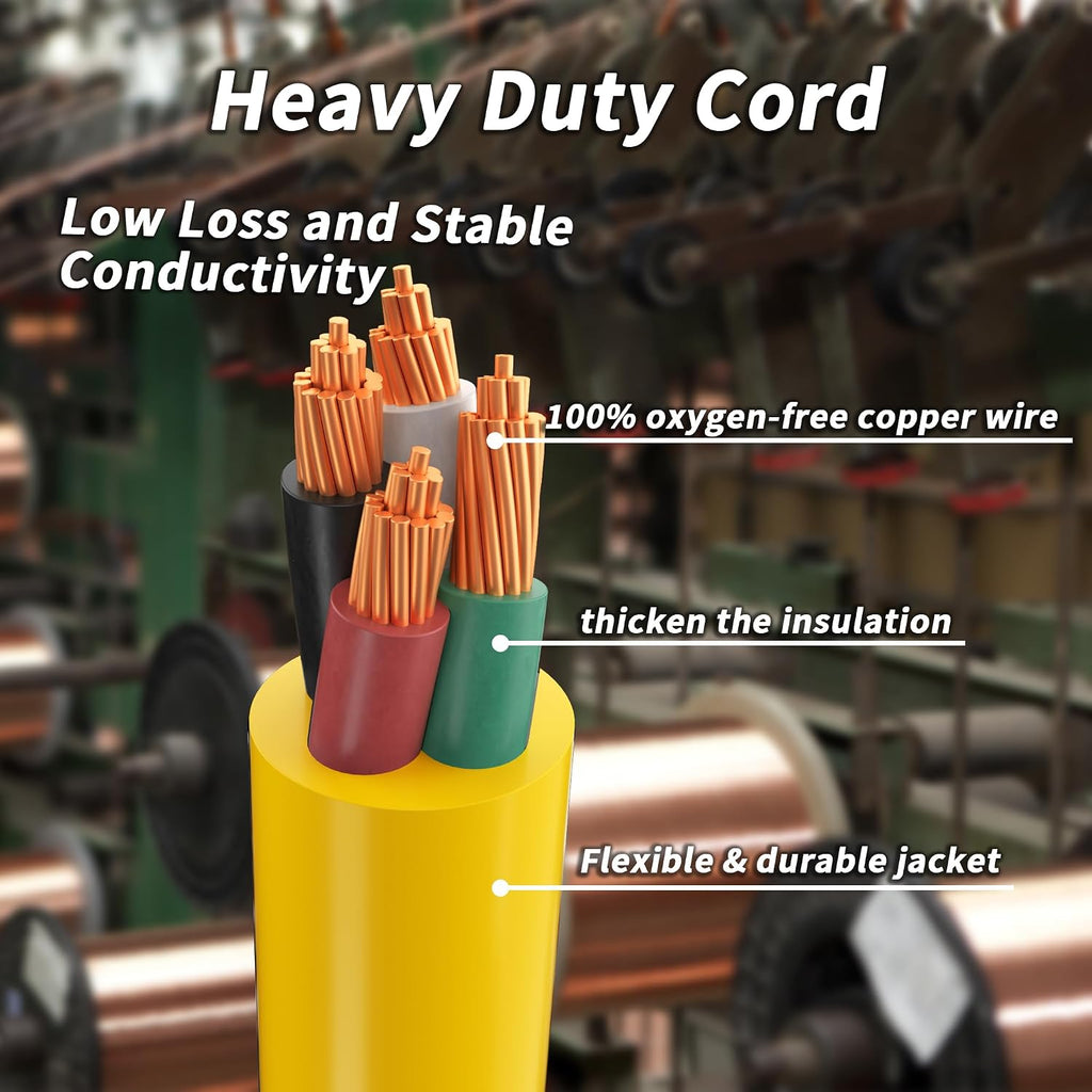 50FT 30 Amp Generator Cord 4 Prong, 10AWG 125/250V 3750/7500W STW | NEMA L14-30P/L14-30R Twist Lock Generator