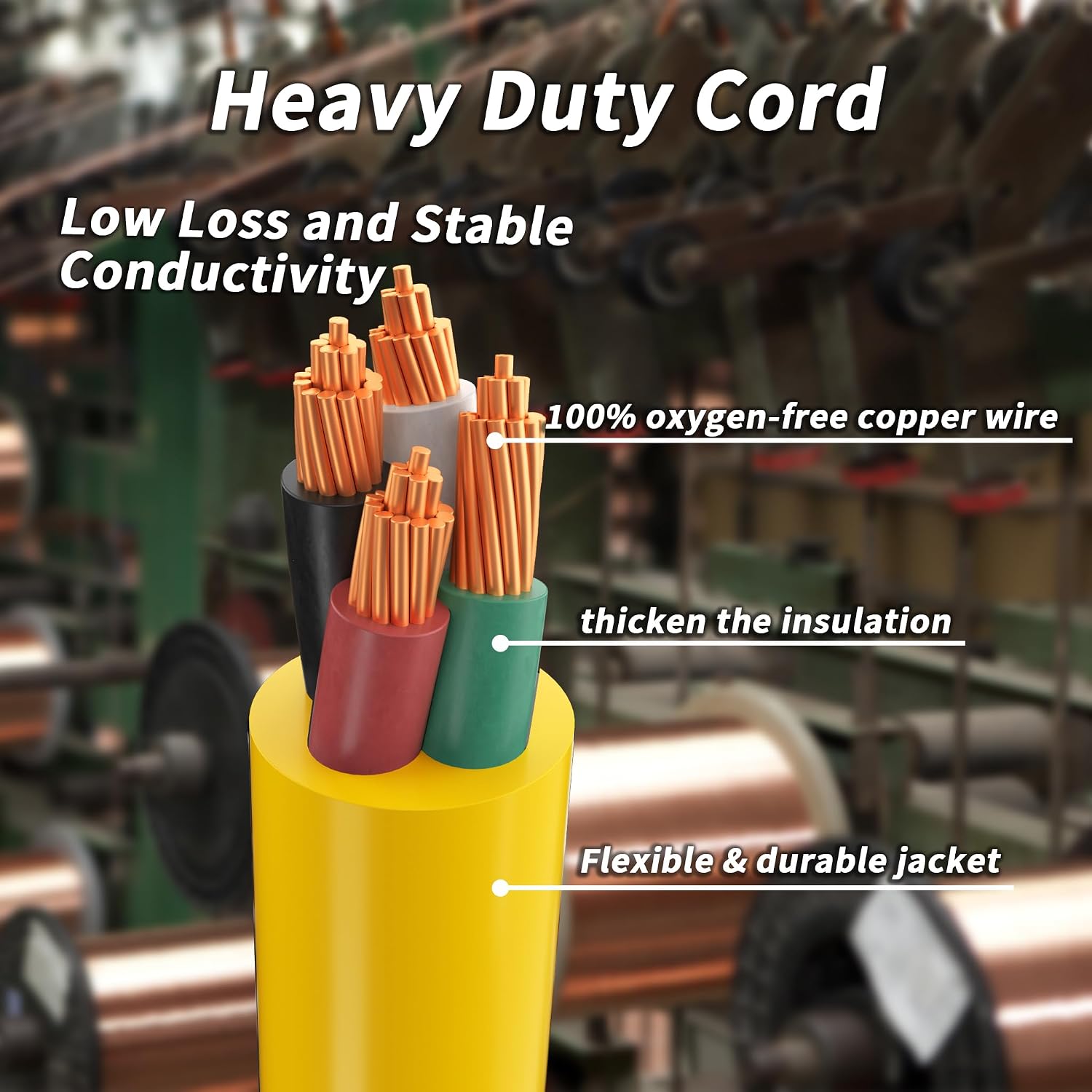 50FT 30 Amp Generator Cord 4 Prong, 10AWG 125/250V 3750/7500W STW | NEMA L14-30P/L14-30R Twist Lock Generator