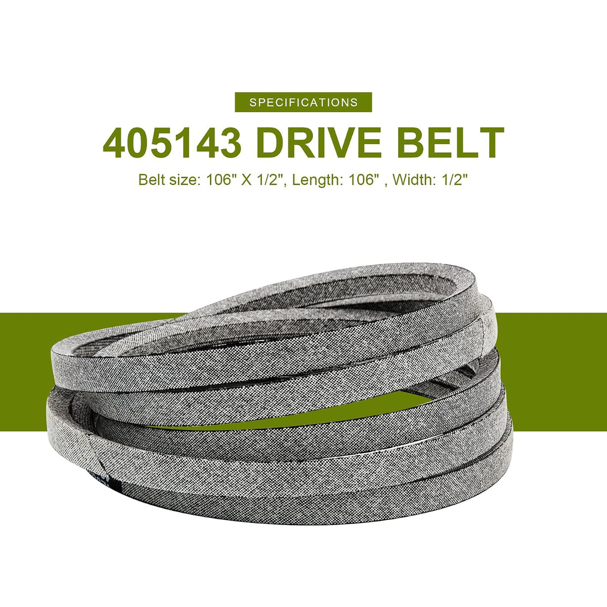 2 Pack 405143 Mower Drive Deck Belt 106" X 1/2" Replacement 46" for Ariens 21546607 AYP 405143 584453101 7133156 Craftsman 532405143 Fits Husqvarna 2246LS 2346XLS YTH20K46 YTH2146XP YTH2246