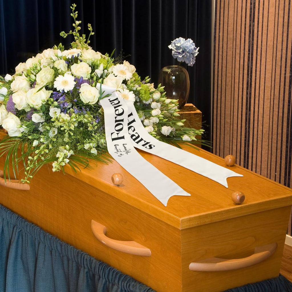 Funeral Sash Memorial Wreath Sash Funeral Ribbon Celebration of Life Ribbon for Casket or Wreath Flower Memorial