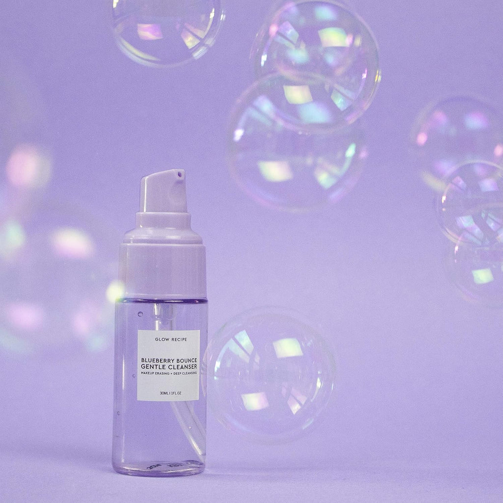 Blueberry Bounce, Korean Exfoliating Face Wash, Travel Size, Double Cleanse Foaming Cleanser, Makeup Remover +