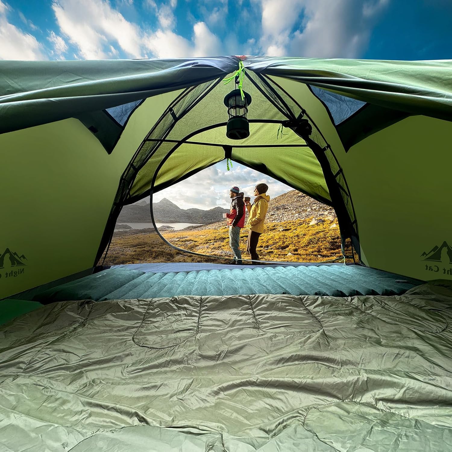 2-Persons Backpacking Tent: Waterproof Lightweight Camping Tent for Two People Hiking Outdoor Mountain with Aluminum