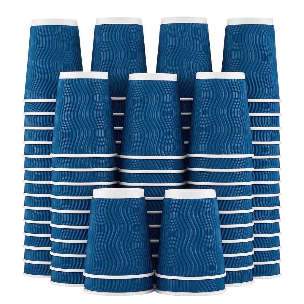 10 oz Coffee Cups 120 Pack Disposable Insulated Corrugated Paper Cup
