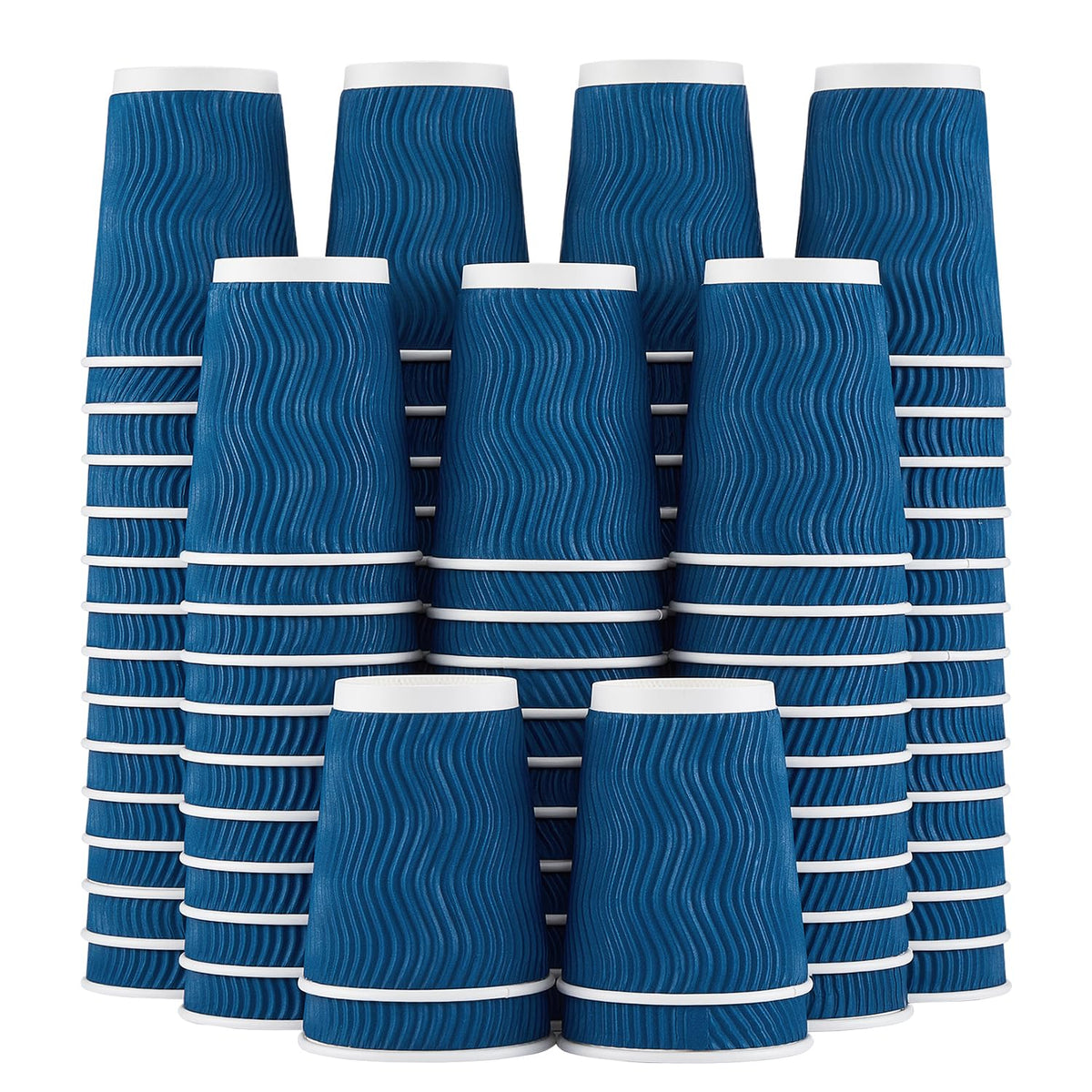 10 oz Coffee Cups 120 Pack Disposable Insulated Corrugated Paper Cup