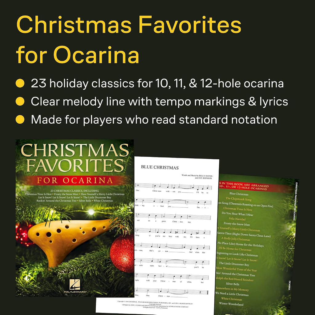 Christmas Favorites for Ocarina | Holiday Sheet Music for 10, 11, or 12-Hole Ocarina | Beginner Christmas Songbook