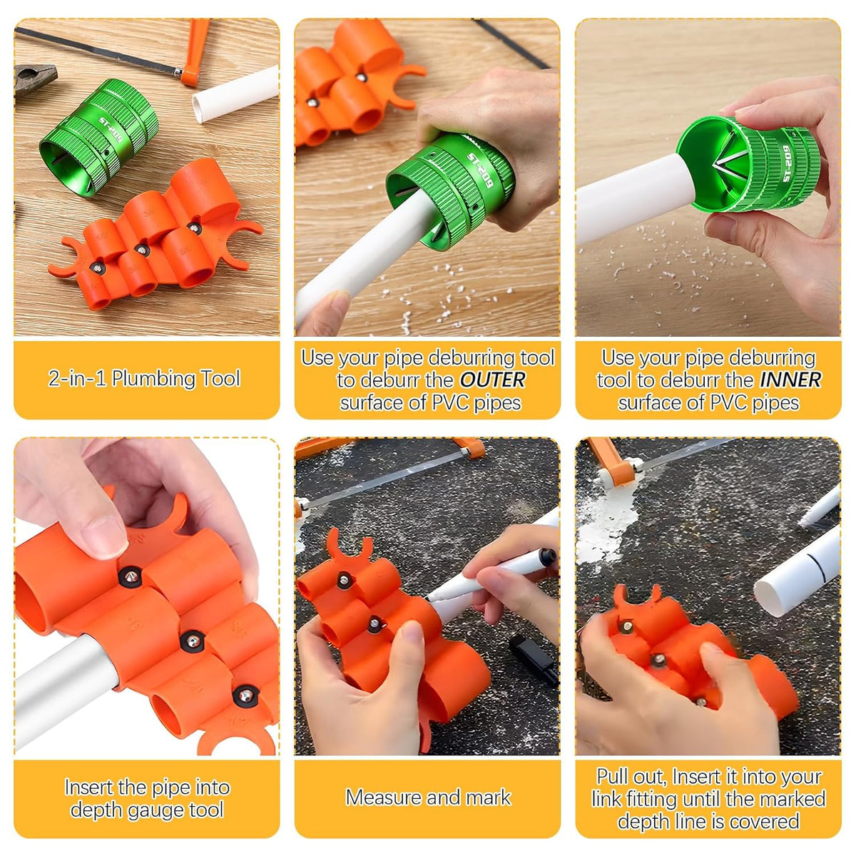 Dreyoo PEX Deburring with Depth Gauge for Copper Pipe