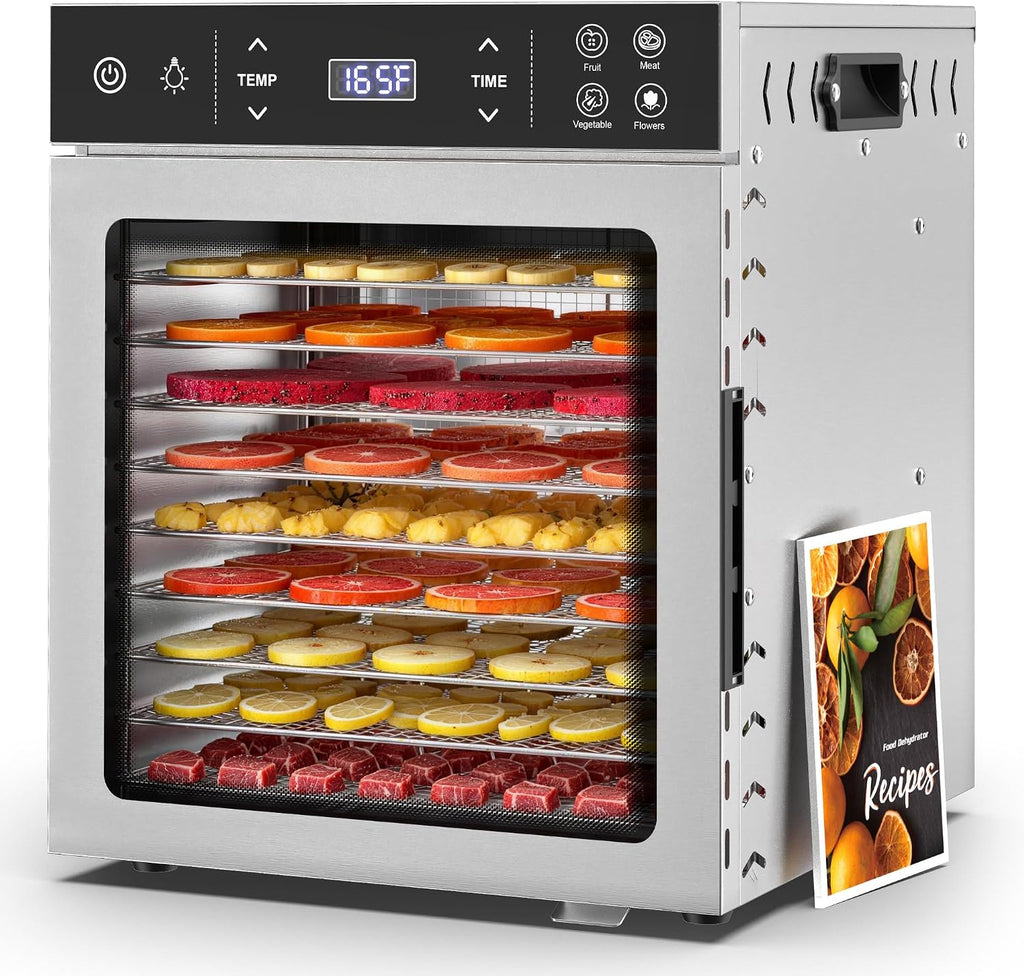 400W Food Dehydrator with 10 Trays for Jerky, Fruit, Veg, Meat