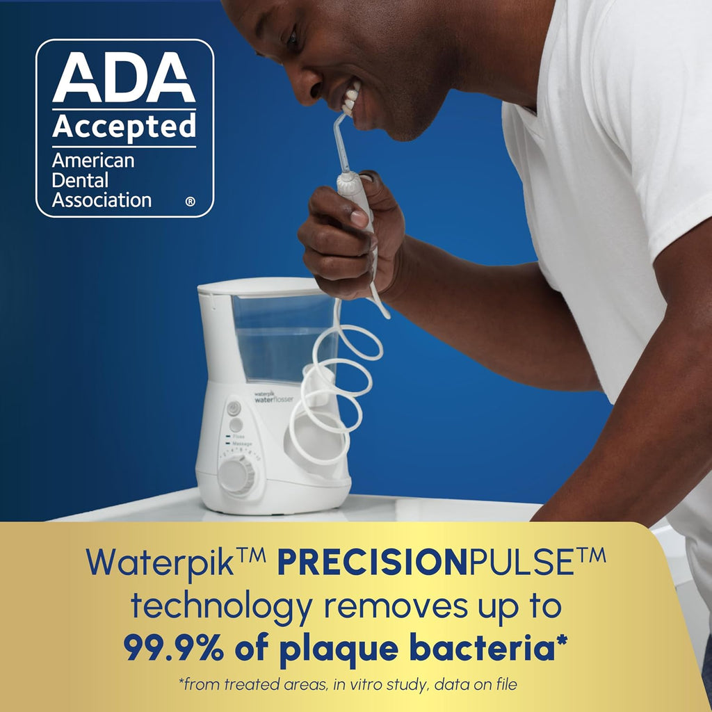 Aquarius Water Flosser For Teeth Cleaning, Gums, Braces, Dental Care, Electric Power With 10 Settings, 7 Tips For