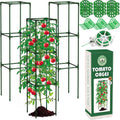 3 Pack 48" Tomato Cages for Garden, Plastic Coated Steel Pipe Heavy Duty Adjustable Tomato Stakes Trellis Plant Cages