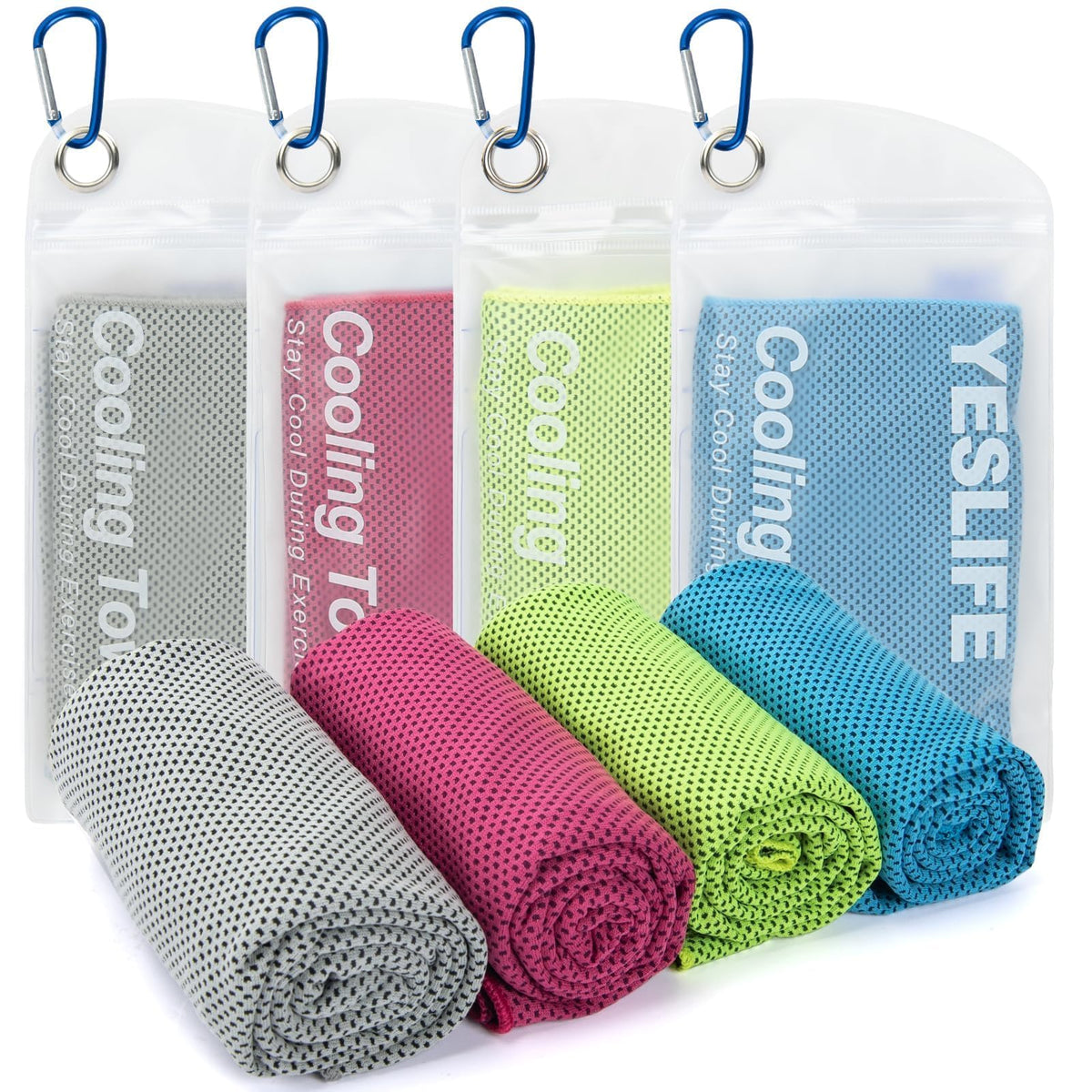 4-Pack Cooling Towels (40"x 12"), Cooling Neck Wraps, Ice Towel