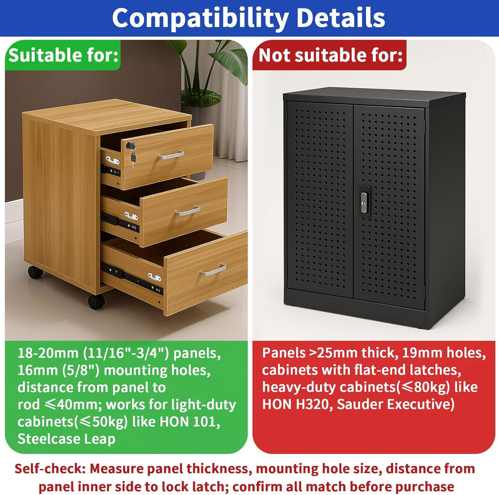 2 Pcs Drawer Lock Cabinet Locks with Keys, Zinc Alloy Desk Locks File Cabinet Lock for Furniture Locker Showcase