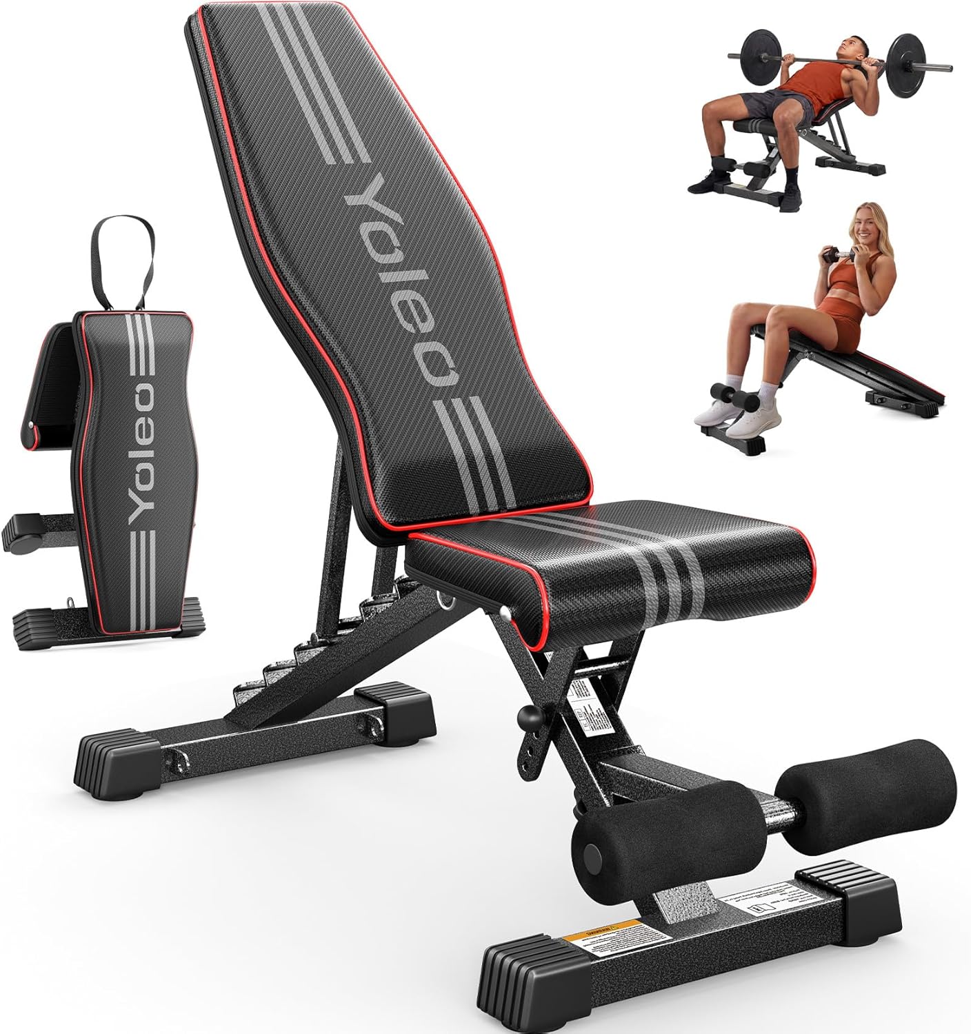 Adjustable Weight Bench for Home Gym, ASTM-Certified 827LBS, 98% Pre-Assembled, Foldable Gym Bench with 84 Positions