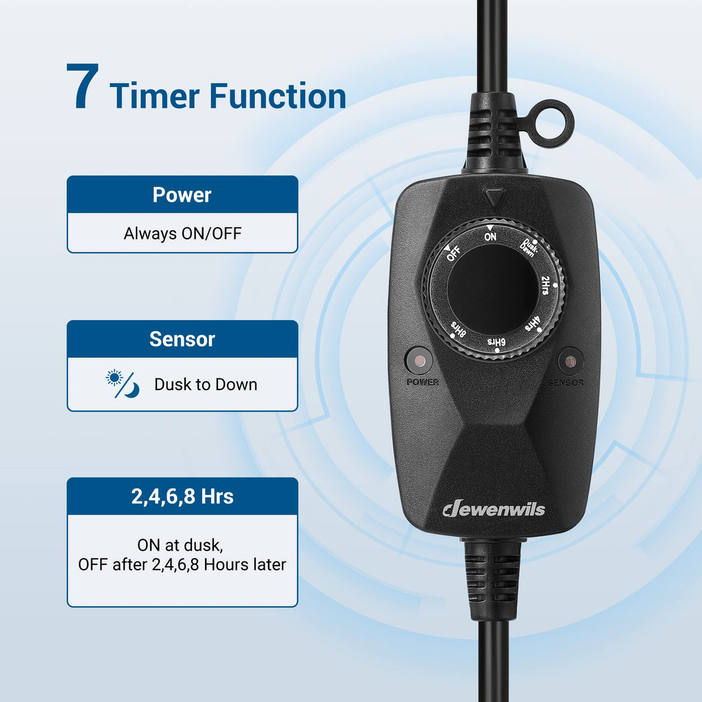 Light Timer Outdoor Weatherproof with 2 FT Extension Cord