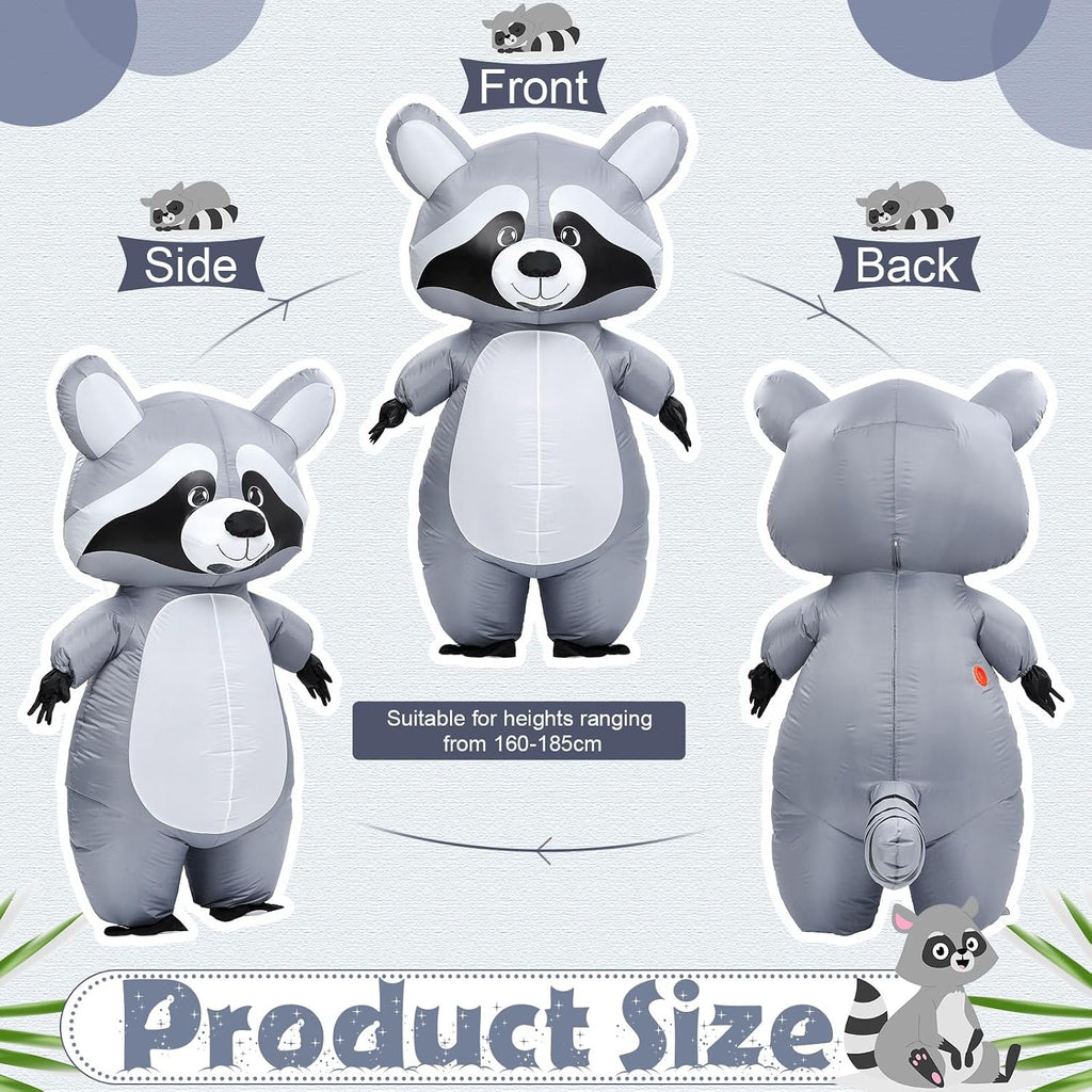 Inflatable Raccoon Costume for Adult Halloween Blow up Costumes for Men Women Funny Animals Cosplay Party