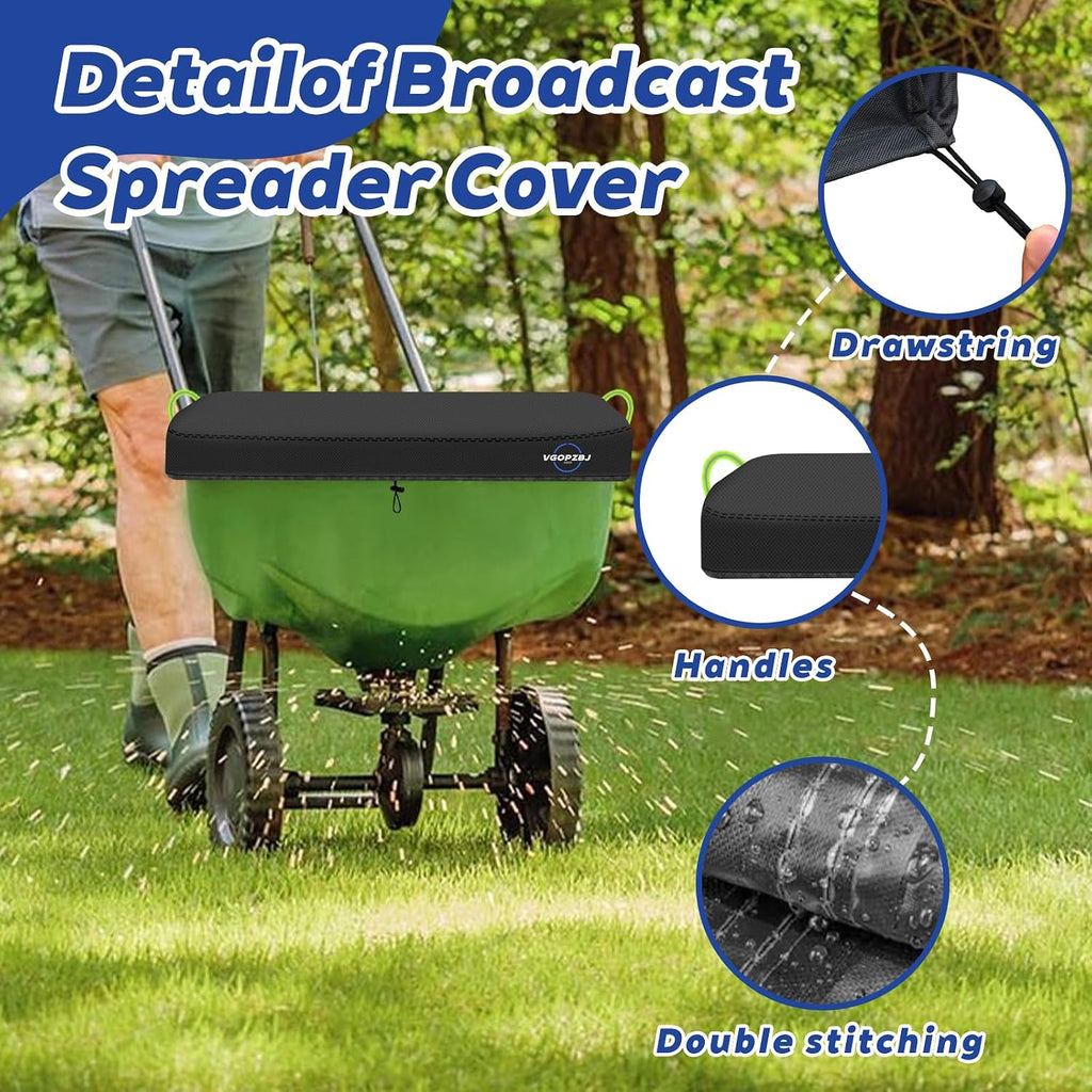 Hopper Cover Waterproof, 600D Heavy Duty Oxford-Broadcast Spreader Covers for P20-5010&Agri-Fab 85lb - 100lb