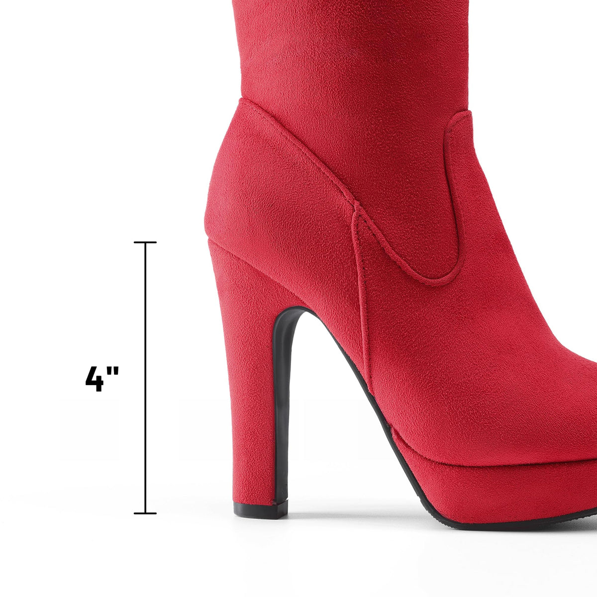 Womens Platform Thigh High Boots,Red-1,7