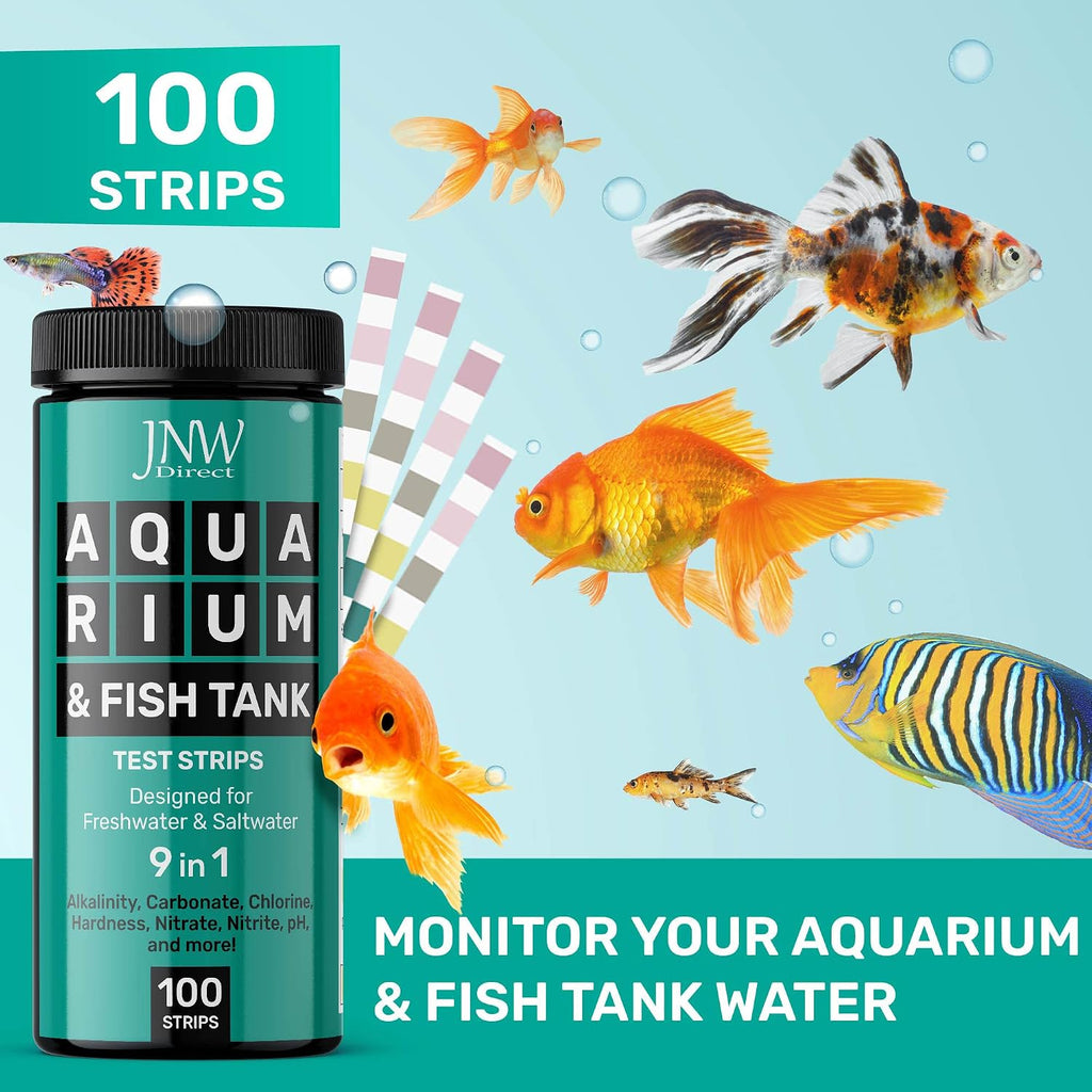 Aquarium Test Strips - 9-in-1 Aquarium Test Kit with eBook - Aquarium Water Test Kit with Quick and Accurate Fish