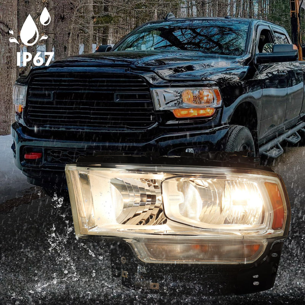 Headlight Compatible with Dodge Ram 2500 3500 2019-2024 Left Driver