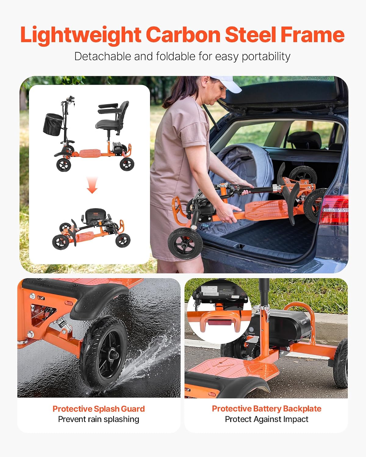 2025 Upgraded Lightweight Mobility Scooter for Adults & Seniors, 50lb Foldable, FAA & Cruise Approved with 12 Mile