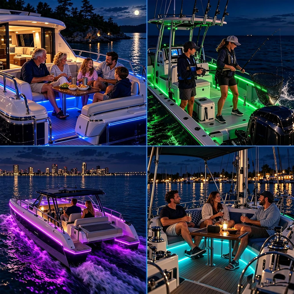 50FT Boat Lights LED Waterproof, 12V RGB Waterproof Boat Lights