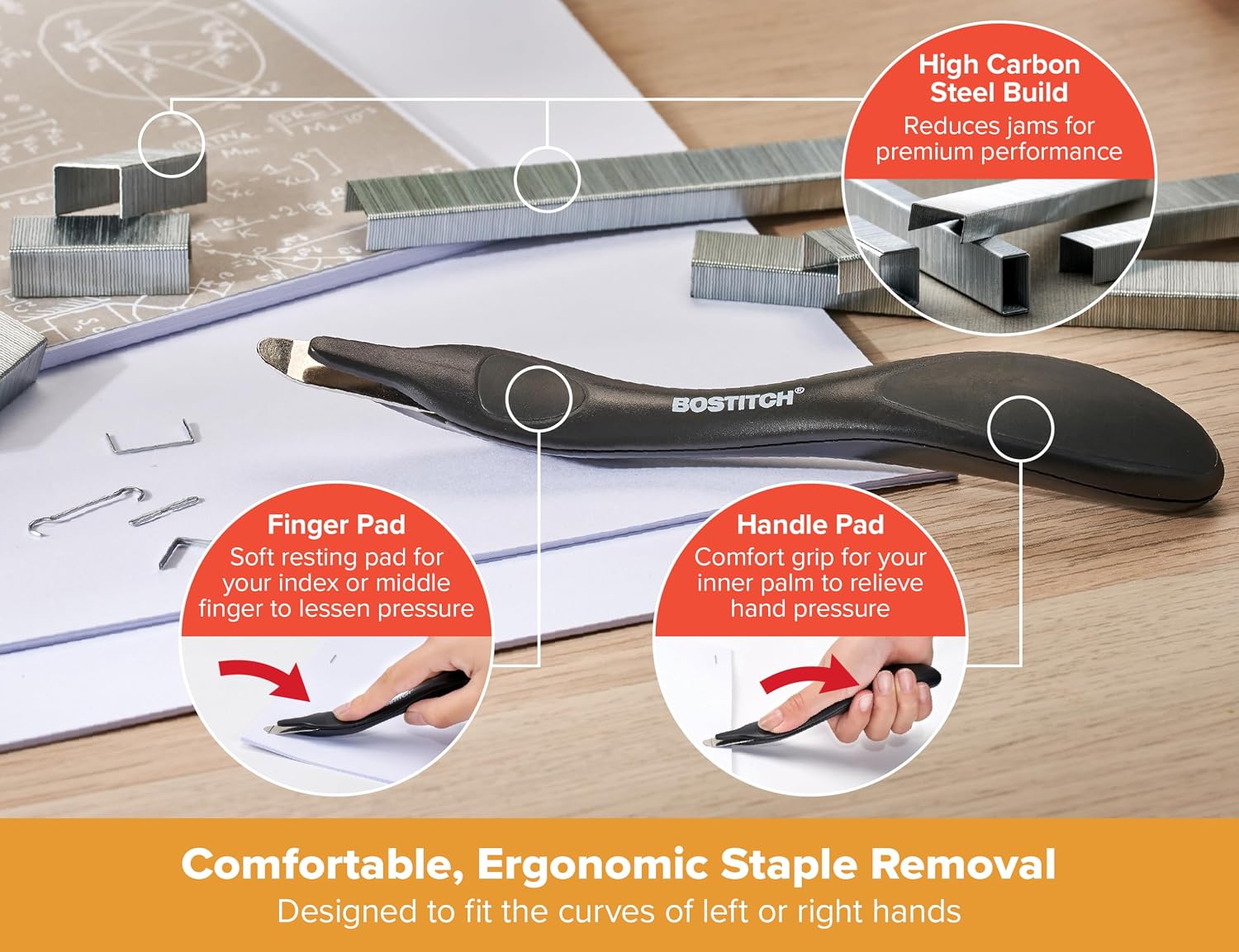 Titan Heavy Duty Metal Stapler, 50 Sheet Capacity with 1250 Staples and Ergonomic Staple Remover, Jam Free Stapling