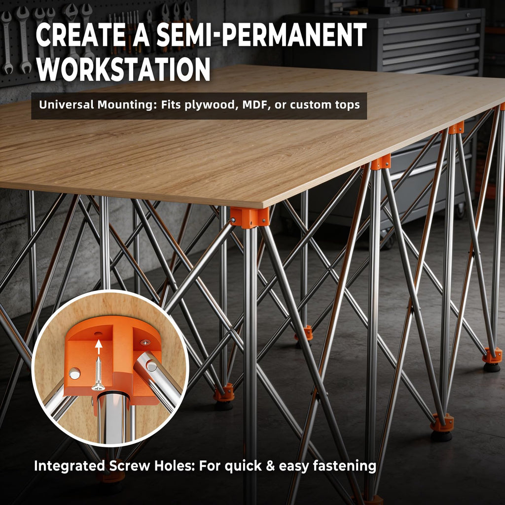30" Tall Portable Folding Centipede Workbench 2x4 FT
