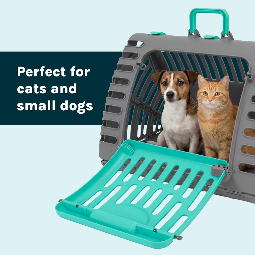 SportPet X-Large Hard-Sided Travel Cat Carrier - Cat Carrier with Patented Wide Side-Opening Door, Foldable Portable