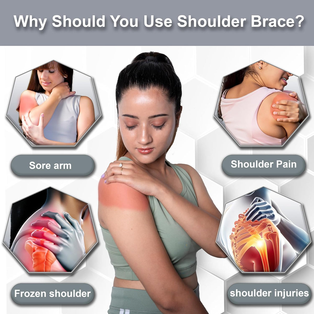 WC -Shoulder Immobilizer Arm Sling Elastic Brace for Clavicle Collar Bone Dislocation Subluxation Shoulder stabilizer