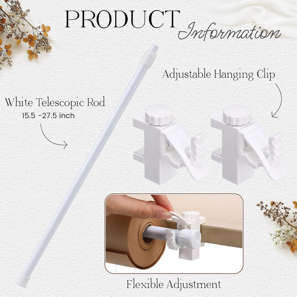 Kraft Paper Roll Holder 15.5-27.5 Inch Retractable Clamp-on Butcher Paper Holder Roller Tabletop Easel for to Do