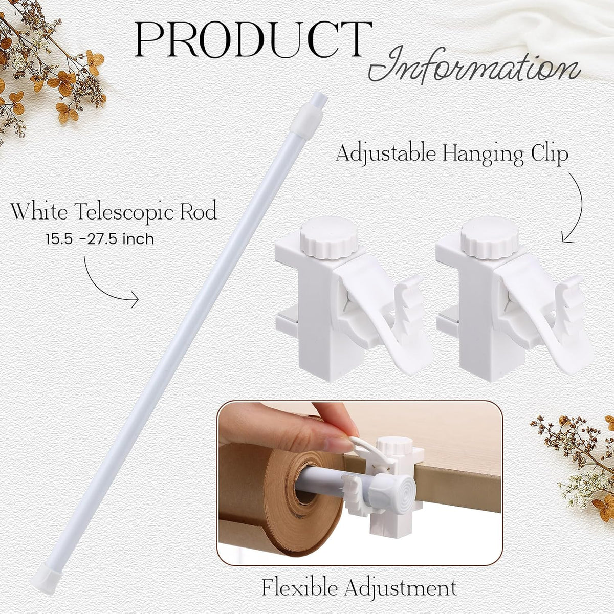 Kraft Paper Roll Holder 15.5-27.5 Inch Retractable Clamp-on Butcher Paper Holder Roller Tabletop Easel for to Do