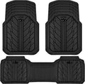Heavy Rubber Car Floor Mats, Deep Waterproof Car Mats All Weather, Universal Trim-to Fit Automotive Floor Mats for