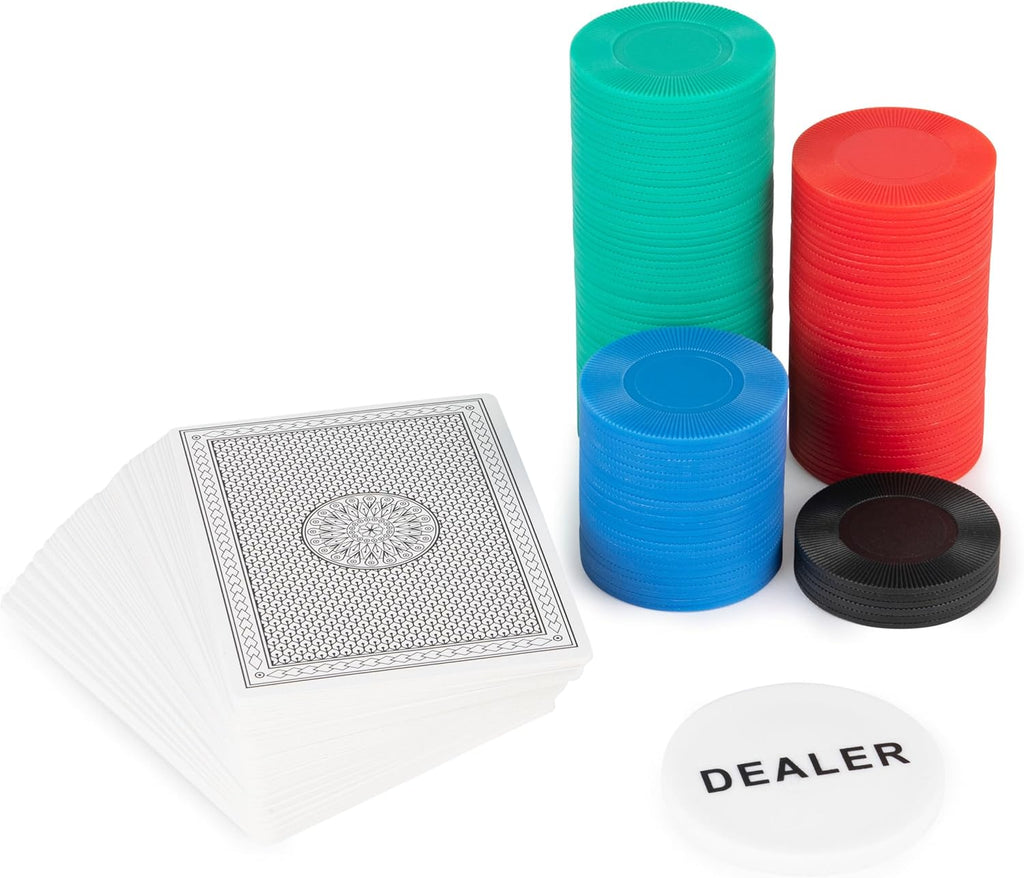 Spin Master Games Cardinal Classics, 200 Poker Chips Set Playing Cards Deck Dealer Button Texas Hold ‘Em Classic