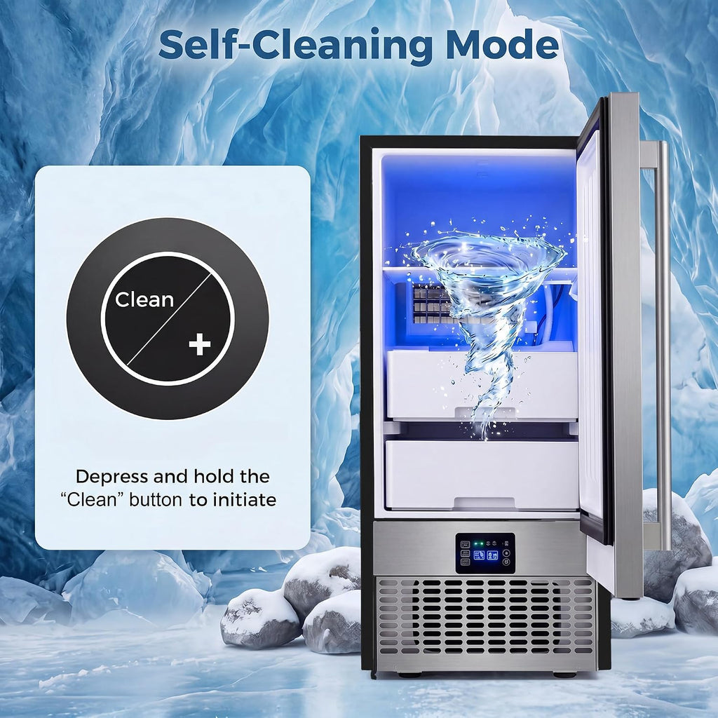 Under Counter Ice Maker w/Refrigerator Function 90Lbs/24H, Black