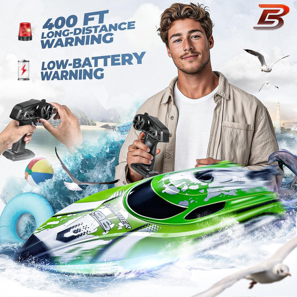 RC Boat TX126-12 Inch Remote Control Boat for Lakes and Pools | 25 KPH High Speed; Waterproof Design; 700mAh