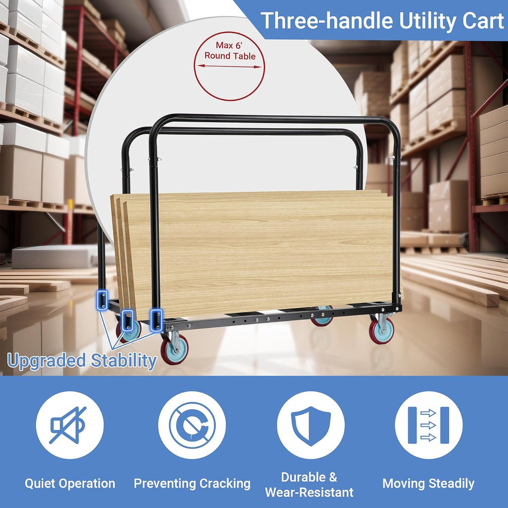Updated Folding Table Cart, 2000 Heavy Duty Drywall Dolly Cart