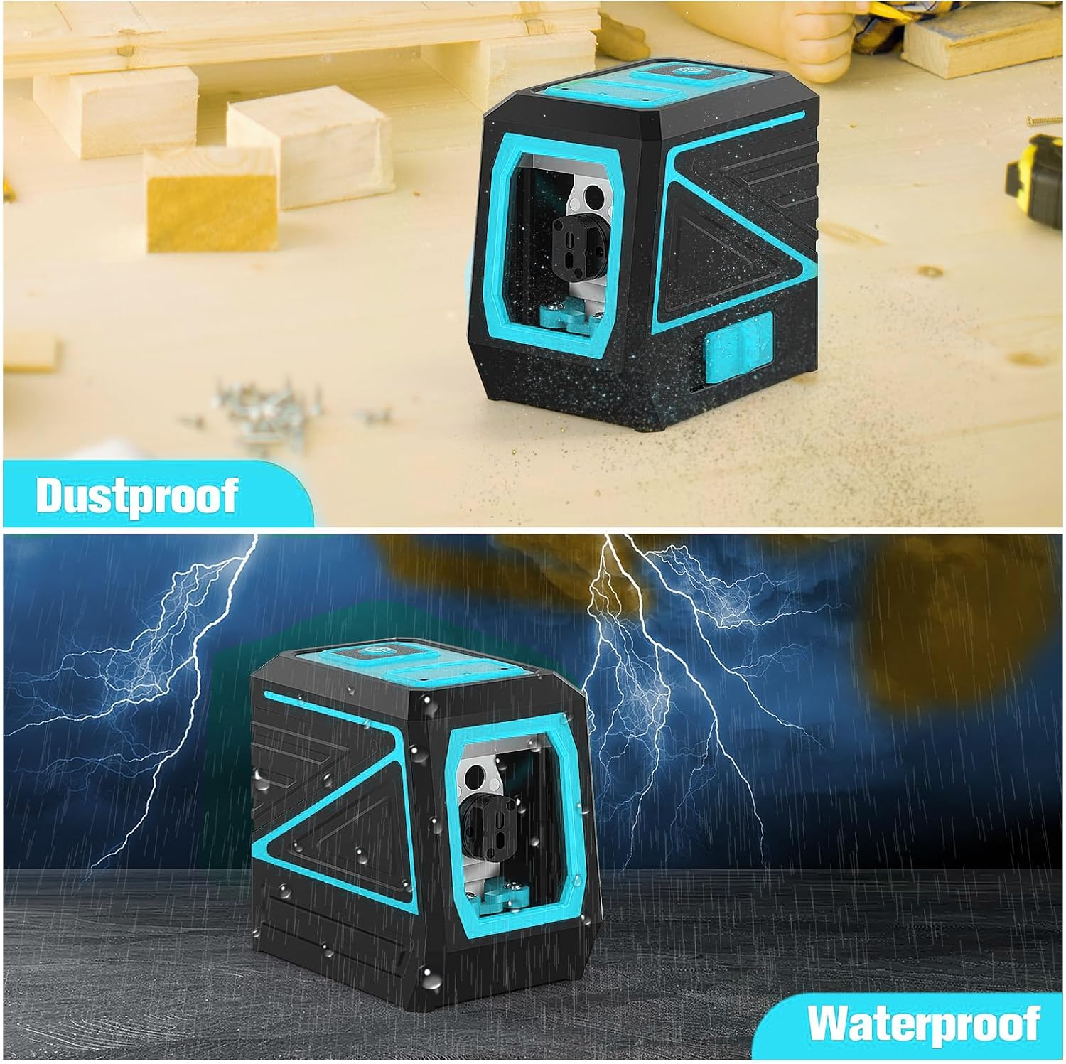 Laser Level with Tripod, 100 feet Green Cross Line Self Rotary Leveling Laser Level, Vertical and Horizontal Line
