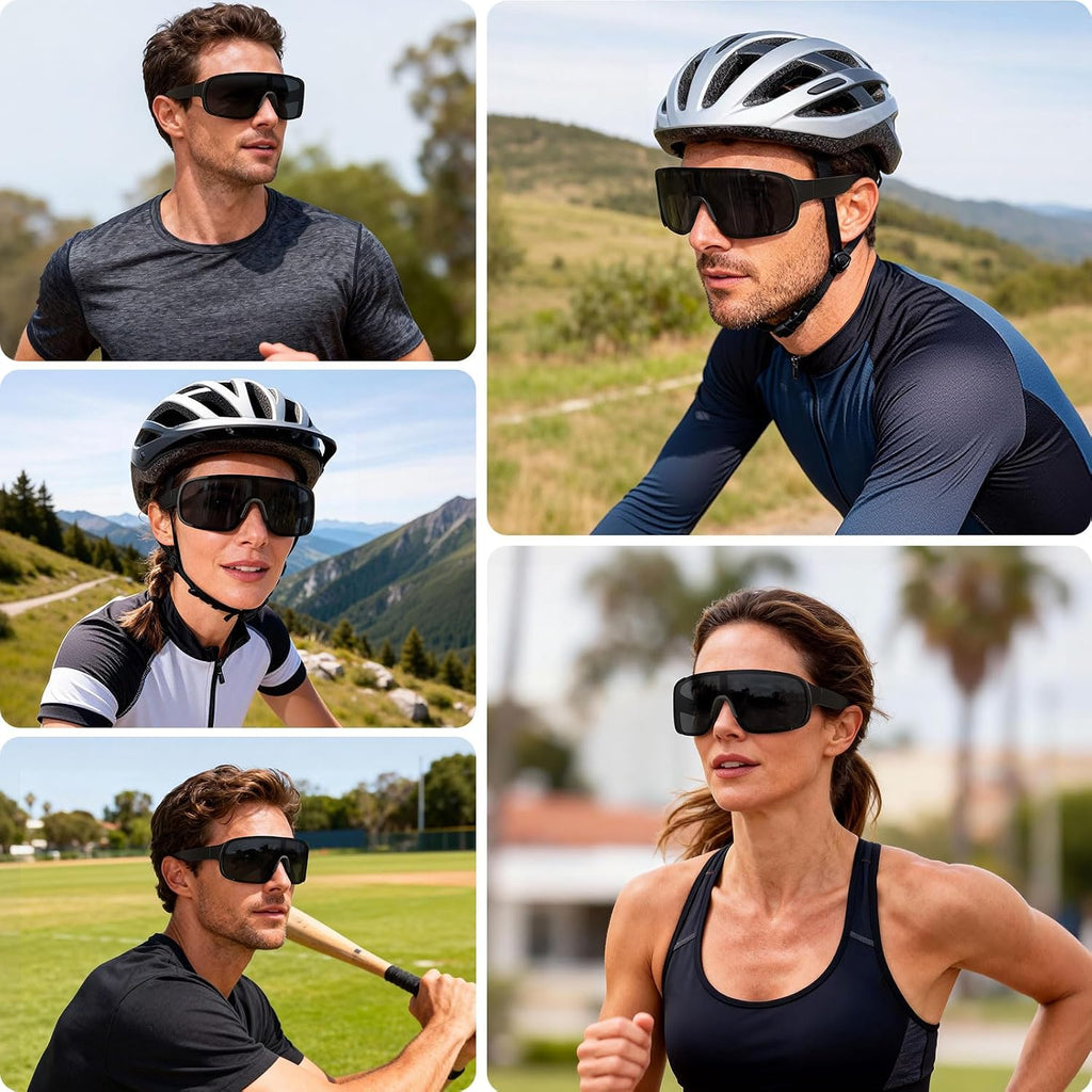 Polarized Cycling Sports Sunglasses for Men Women UV Protection Fishing Bike Running Wrap Around Sun Glasses